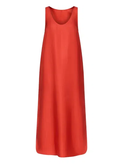 Loulou De Saison Scoop-neck Side-vent Maxi Dress In Red