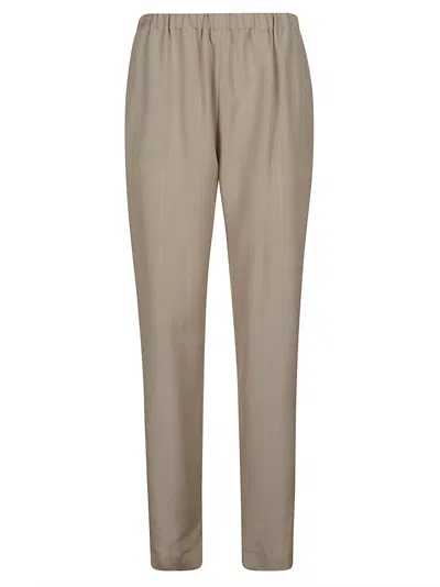 Loulou De Saison Scot Traight Textured Elastic Pants In Gray