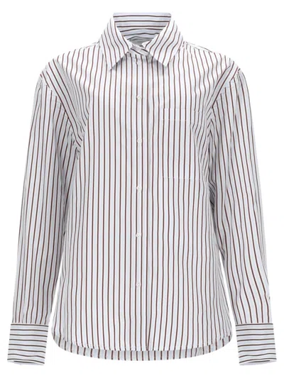 Loulou De Saison Maud Striped Cotton-poplin Shirt In White