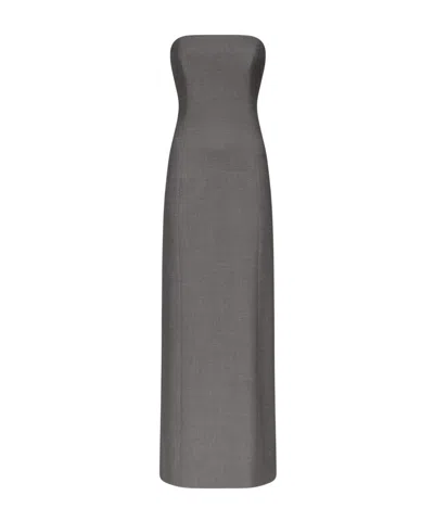 Loulou De Saison Shilo Strapless Bustier Midi Dress In Gray