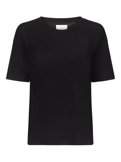 Loulou De Saison Short-sleeve Ribbed T-shirt In Black