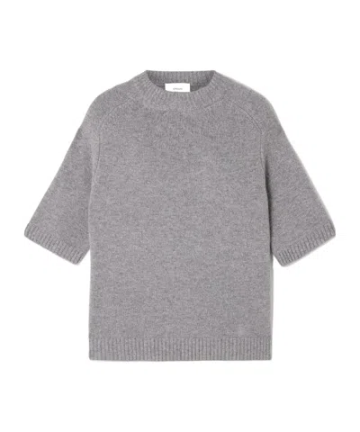 Loulou De Saison Short-sleeved Cashmere Knitwear In Gray