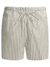 Loulou De Saison Relaxed Fit Shorts With Vertical Brown Stripes In Multi