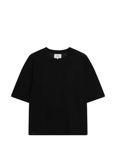 Loulou De Saison Short-sleeved Cashmere Sweater In Black