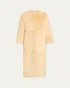 Loulou De Saison Siba Sheep Shearling Long Coat In Multi