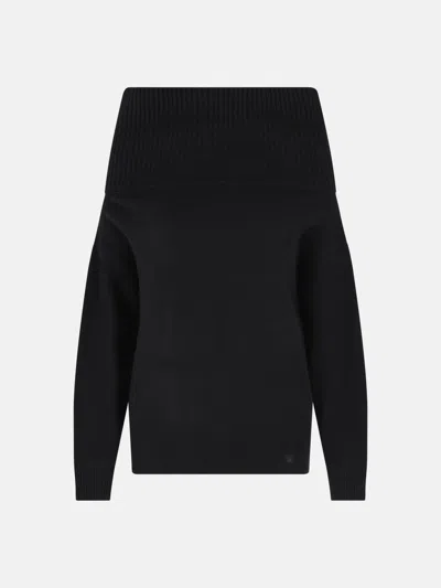 Loulou De Saison Sibyl Off-the-shoulder Sweater In Black