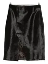 Loulou De Saison Brown Myra Skirt In Pony-effect Leather In Black