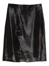 Loulou De Saison Brown Myra Skirt In Pony-effect Leather In Black
