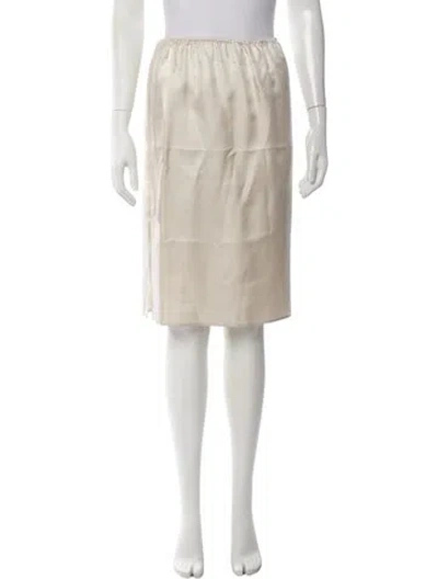 Pre-owned Loulou De Saison Silk Knee-length Skirt In Neutrals