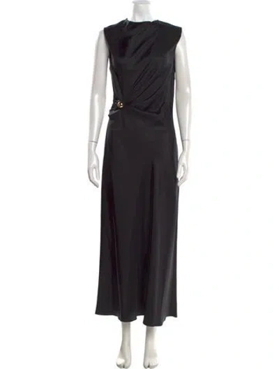Pre-owned Loulou De Saison Silk Long Dress W/ Tags In Black