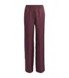 Loulou De Saison Silk Straight Alera Trousers In Burgundy