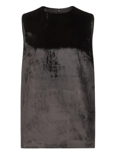Loulou De Saison Silk Velvet Sleeveless Top In Black