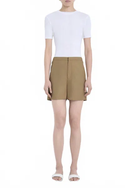 Loulou De Saison Simai Tailored Mini Short In Dune In Green