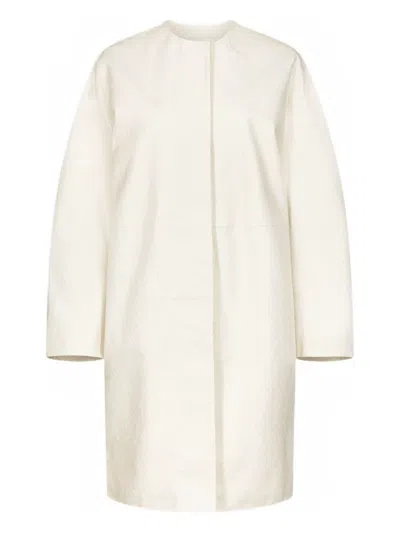 Loulou De Saison Single-breasted Collarless Coat In Neutral