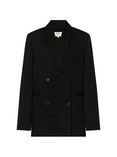 Loulou De Saison Sira Double-breasted Shawl-collar Jacket In Brown