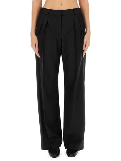 Loulou De Saison Sleek Virgin Wool Trousers In Black