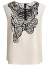 Loulou De Saison Sleeveless White Silk Top In Gray