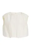 Loulou De Saison Sma Gathered Cotton-silk Top