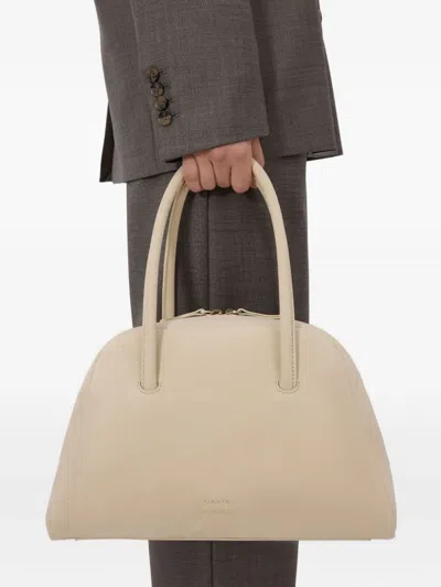 Loulou De Saison Small Brahms Zip Leather Tote Bag In Neutral