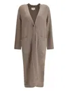 Loulou De Saison Smet Knit Wool-blend Maxi Cardigan In Brown