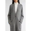 Loulou De Saison Smet Mercerized Wool & Yak Hair Blend Maxi Cardigan In Gray
