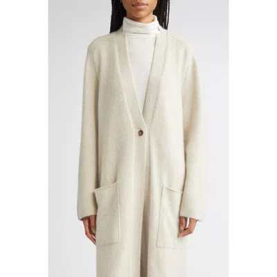 Loulou De Saison Smet Mercerized Wool & Yak Hair Blend Maxi Cardigan In Neutral