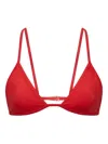 Loulou De Saison Sofia Triangular Bikini Top In Red