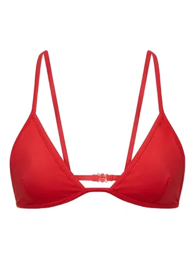 Loulou De Saison Sofia Triangular Bikini Top In Red