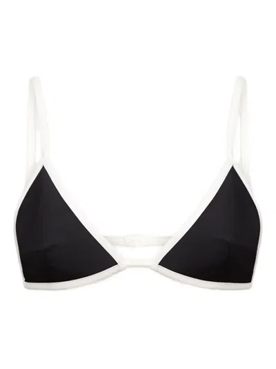 Loulou De Saison Sofia Triangular-cup Bikini Top In Black