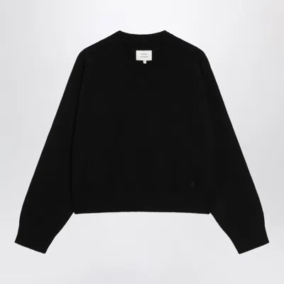 Loulou De Saison Soft Cashmere V-neck Sweater In Black