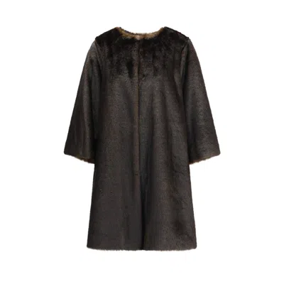 Loulou De Saison Soft Faux Fur Coat In Brown