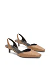 Loulou De Saison Square Toe Slingback Pumps In Neutral