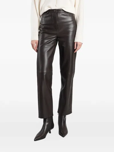 Loulou De Saison Straight-fit Leather Trousers In Pattern