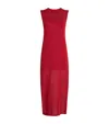 Shop Loulou De Saison Stretch-cotton Ada Midi Dress In Red