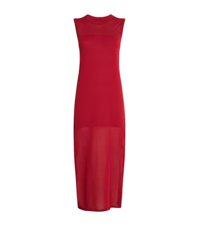 Loulou De Saison Stretch-cotton Ada Midi Dress In Red