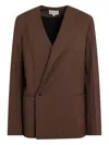 Loulou De Saison Stretch-wool Blazer In Brown