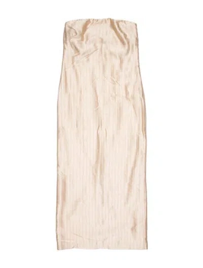Pre-owned Loulou De Saison Striped Long Dress In Neutral