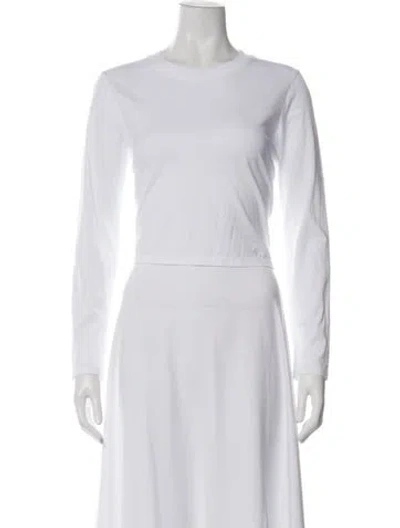 Pre-owned Loulou De Saison Supima Cotton Crew Neck T-shirt In White