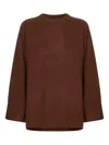 Loulou De Saison Wide-cuff Cashmere Sweater In Brown