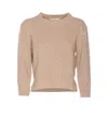 Loulou De Saison Beige Mora Lds Cropped Cashmere Sweater In Pink