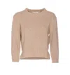 Loulou De Saison Beige Mora Lds Cropped Cashmere Sweater In Pink