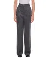 Loulou De Saison Tailored Grey Wool Pants With Pleated Detailing In Gray