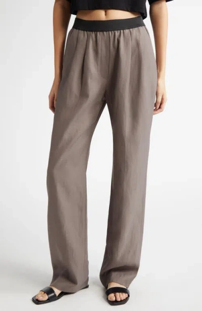 Loulou De Saison Takaroa Elastic Waist Pleated Pants In Concrete Grey
