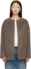 Loulou De Saison Taupe Dunne Wool Drap Short Coat