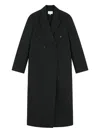 Loulou De Saison Temo Lapel Double-breasted Coat In Black