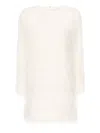 Loulou De Saison Tina Fringe Long-sleeve Mini Dress In White