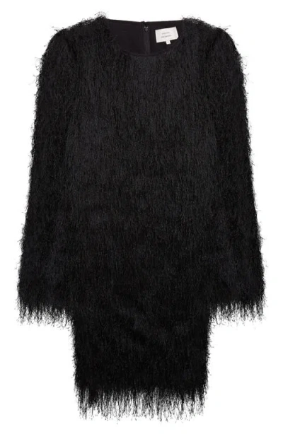 LOULOU DE SAISON LOULOU DE SAISON TINA LONG SLEEVE FRINGE MINIDRESS