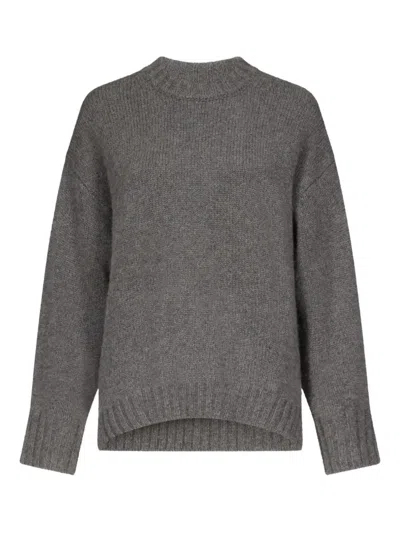 Loulou De Saison Tino Crew Neck Sweater In Gray