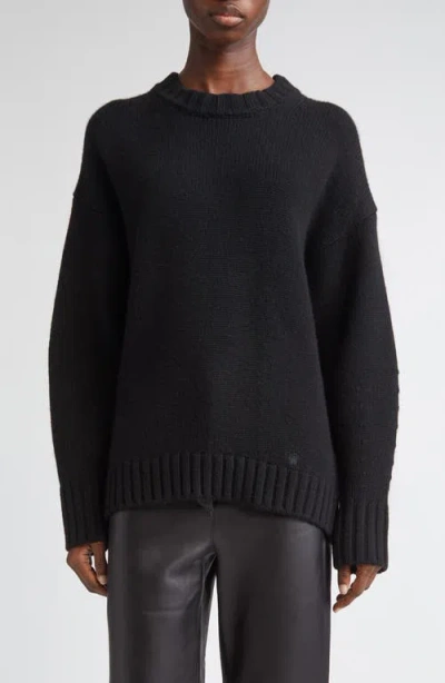 Loulou De Saison Tino Loose Fit Cashmere Sweater In Black