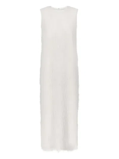 Loulou De Saison Tiwa Fringed Midi Dress In White